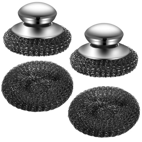 Stahldraht schrubber mit griff - mit,